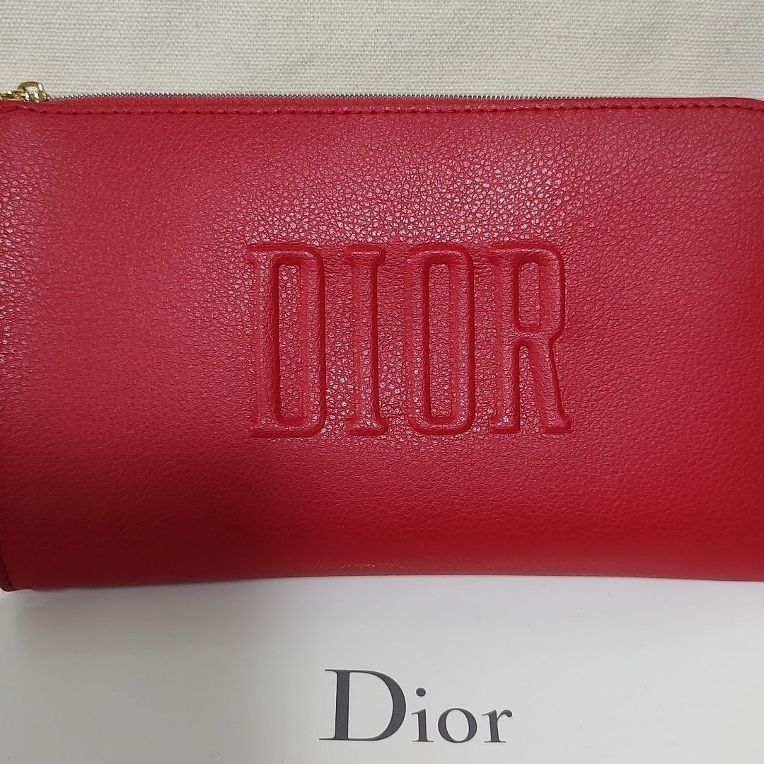 Christian Dior(クリスチャンディオール)のDior ディオール ノベルティ ポーチ レッド レディースのファッション小物(ポーチ)の商品写真