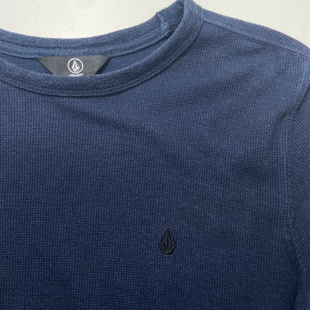 volcom(ボルコム)のボルコム VOLCOM 刺繡ロゴ ロンT カットソー 長袖 ワッフル生地 M 紺 メンズのトップス(Tシャツ/カットソー(七分/長袖))の商品写真