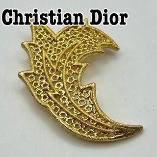 クリスチャンディオール(Christian Dior)の極美品 Christian Dior 透かし リーフ ピンブローチ コサージュ(ブローチ/コサージュ)