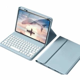 【色: 霧ブルー】iPad9 iPad8 iPad7 iPad Air3 iPa(タブレット)