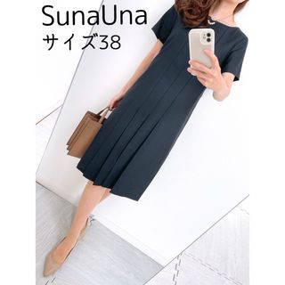 スーナウーナ(SunaUna)の【美品✨】定価 30,000円❤️スーナウーナ✨サイズ38✨日本製✨ワンピース(ひざ丈ワンピース)