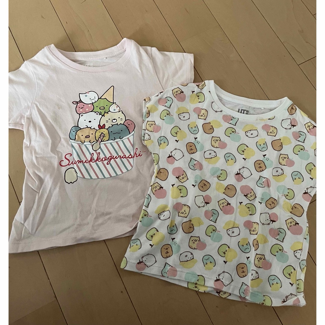 UNIQLO(ユニクロ)のすみっこぐらし UT2枚セット キッズ/ベビー/マタニティのキッズ服女の子用(90cm~)(Tシャツ/カットソー)の商品写真