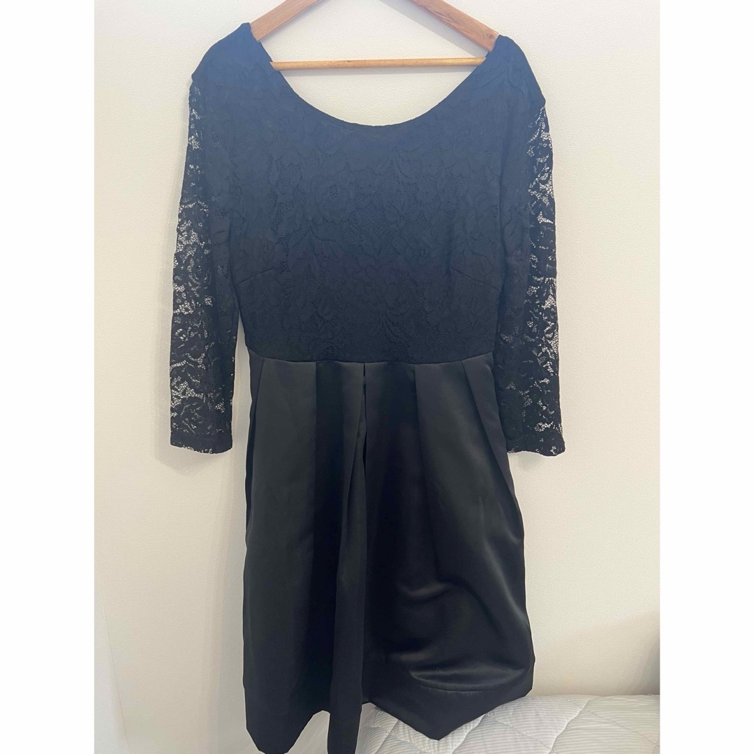 パーティドレス ワンピース ブラック レディースのフォーマル/ドレス(ミディアムドレス)の商品写真