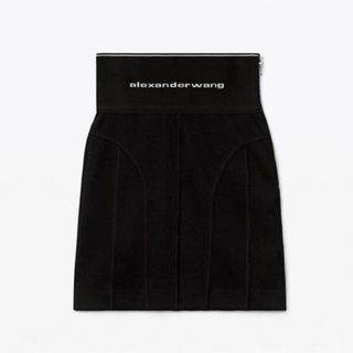 ALEXANDER WANG ロゴ スウェット ミニスカート S ブラック