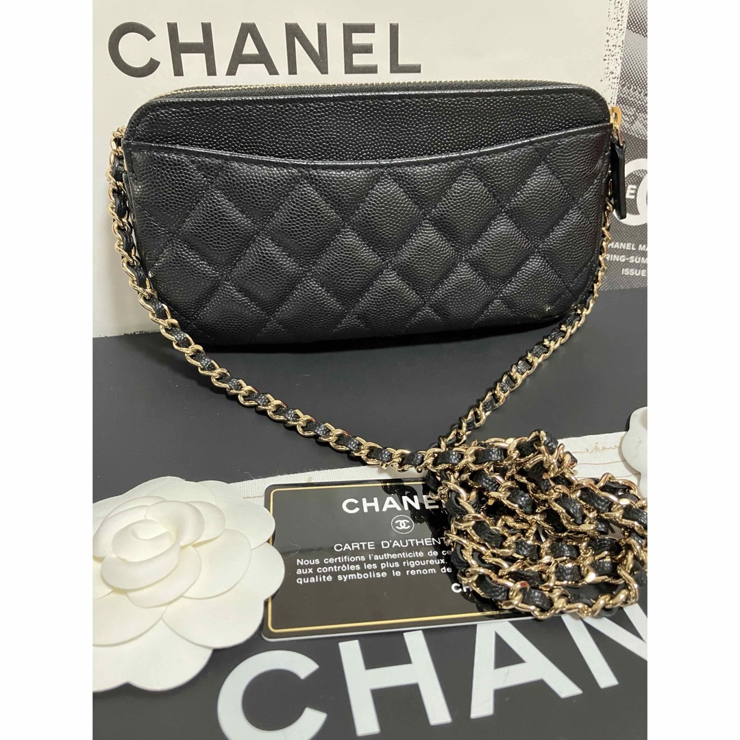 CHANEL(シャネル)の専用♡超美品★シャネル  チェーンウォレット キャビアスキン 黒  正規品 レディースのバッグ(ショルダーバッグ)の商品写真