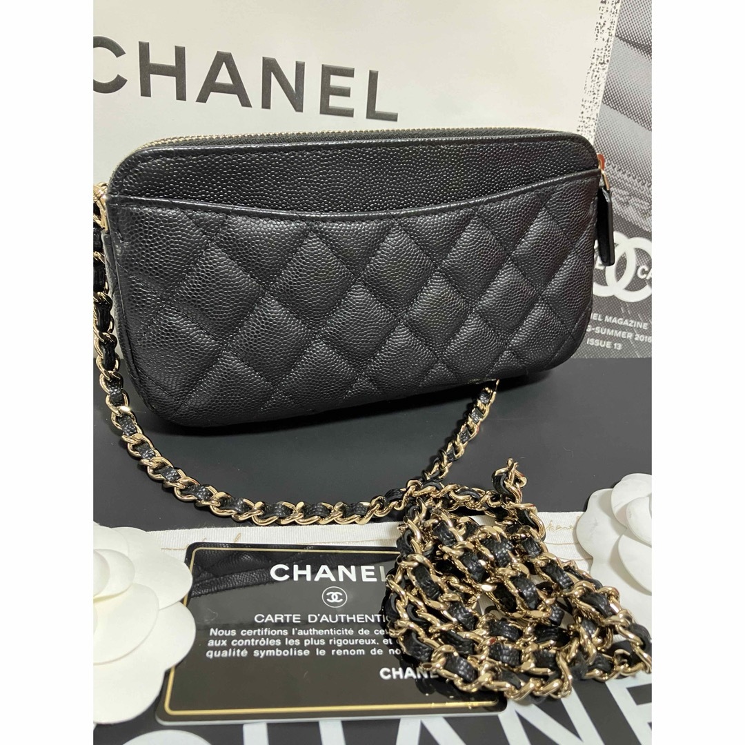 CHANEL(シャネル)の専用♡超美品★シャネル  チェーンウォレット キャビアスキン 黒  正規品 レディースのバッグ(ショルダーバッグ)の商品写真