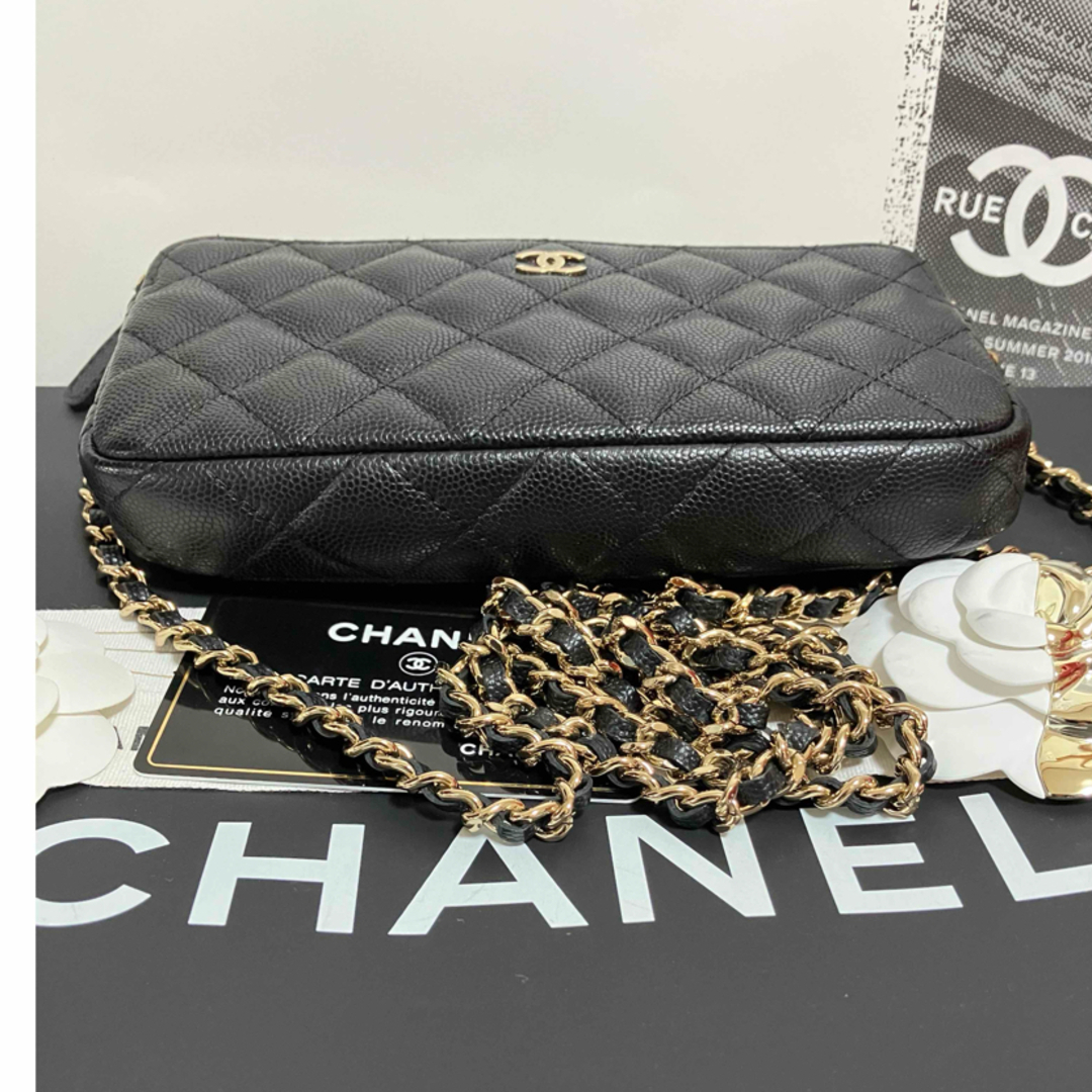 CHANEL(シャネル)の専用♡超美品★シャネル  チェーンウォレット キャビアスキン 黒  正規品 レディースのバッグ(ショルダーバッグ)の商品写真