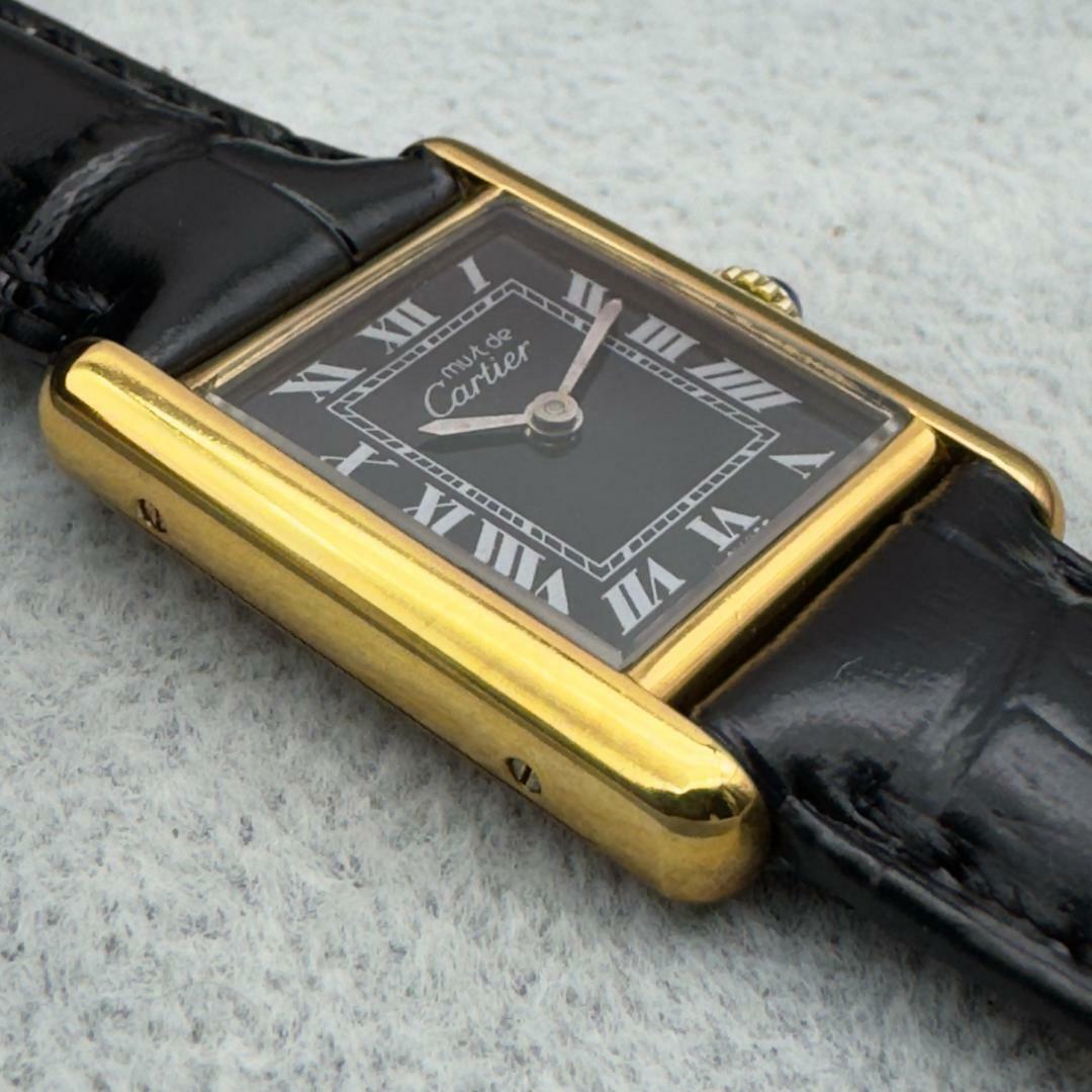 Cartier(カルティエ)の貴重 カルティエ ヴェルメイユ マストタンクSM ブラック  手巻 可動 レディースのファッション小物(腕時計)の商品写真