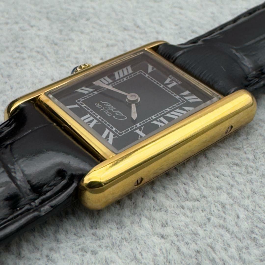 Cartier(カルティエ)の貴重 カルティエ ヴェルメイユ マストタンクSM ブラック  手巻 可動 レディースのファッション小物(腕時計)の商品写真