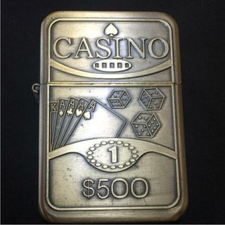 C カジノデザイン オイルライター Jantai ゴールド Zippo 金(タバコグッズ)