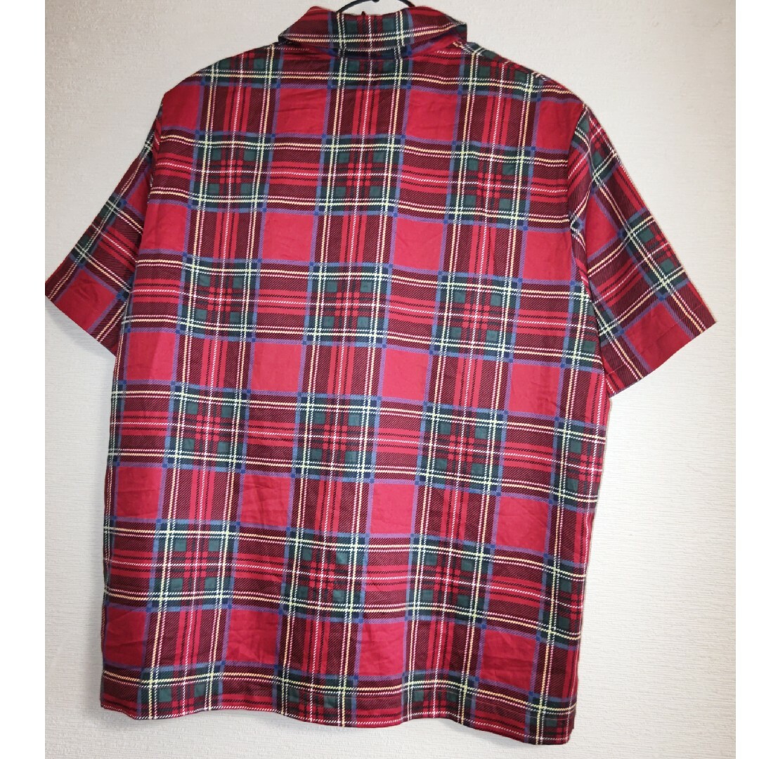 Yorkland(ヨークランド)のヨークランド　半袖ブラウス　綿素材　赤 レディースのトップス(シャツ/ブラウス(半袖/袖なし))の商品写真