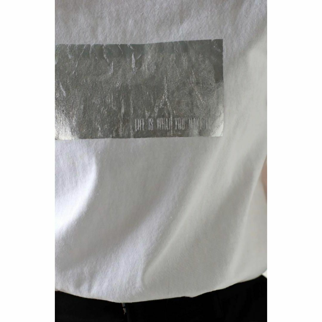 箔プリントTシャツ/オフホワイト×シルバー レディースのトップス(Tシャツ(半袖/袖なし))の商品写真
