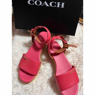 【美品】COACHコルクウェッジサンダル