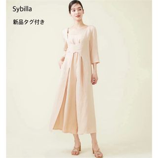 Sybilla - 【新品】Sybilla ラウンドネックリネンジャンプスーツ ライトベージュ M