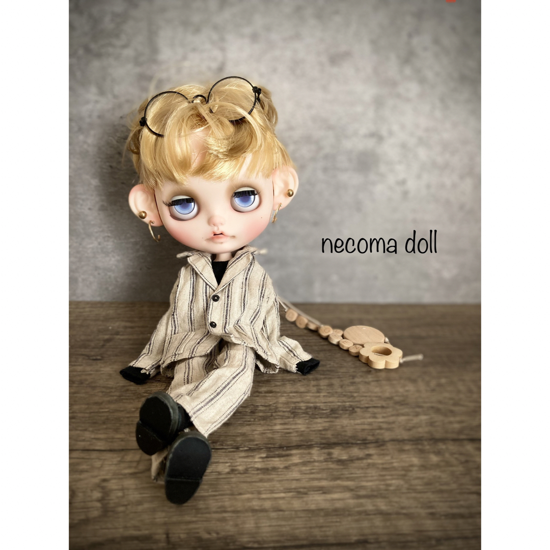 【necoma doll】ブロンドヘアの白肌くん◆ジェンダーレス◆フルセット！ ハンドメイドのぬいぐるみ/人形(人形)の商品写真