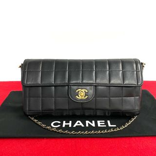 シャネル(CHANEL)の極 美品 シール有 8番台 CHANEL シャネル チョコバー ココマーク ターンロック ラムスキン チェーン ショルダーバッグ ブラック 22328(ショルダーバッグ)