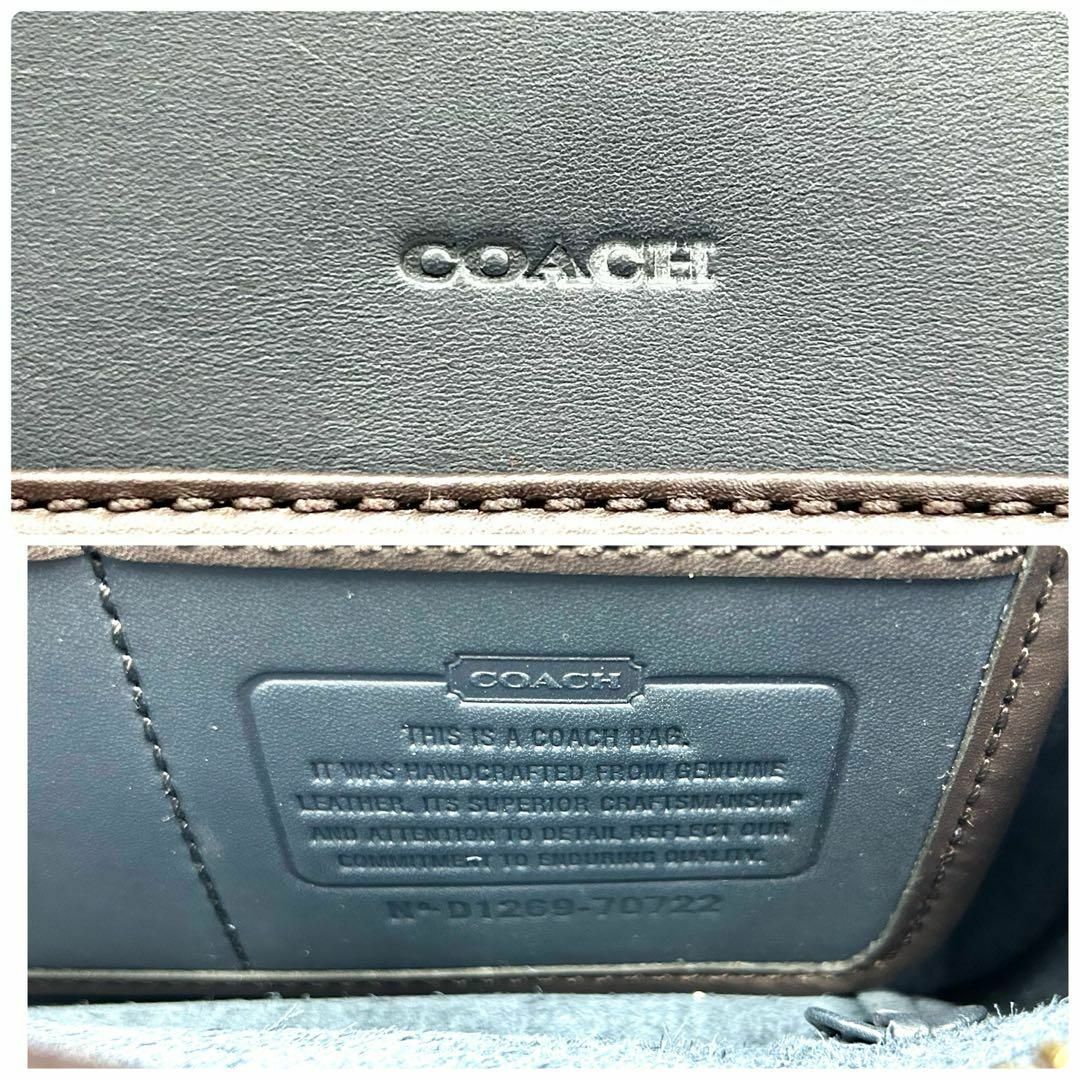 COACH(コーチ)のX476【美品】コーチ／ショルダー・ボディバッグ　ターンロック　レザー　ネイビー メンズのバッグ(ボディーバッグ)の商品写真