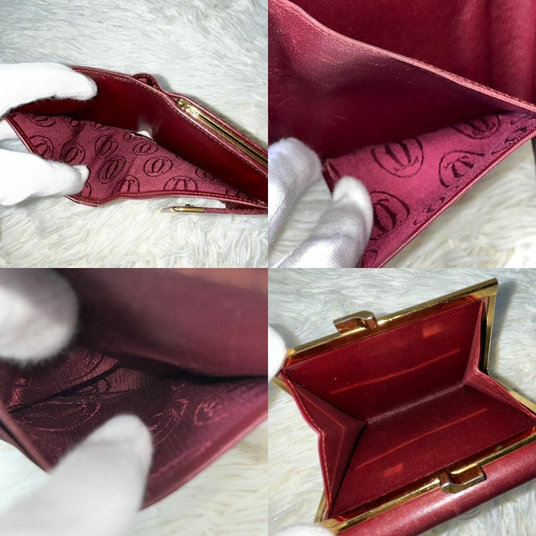 Cartier(カルティエ)の㊳Cartierカルティエ マストライン 3つ折り がま口財布 レザー ボルドー レディースのファッション小物(財布)の商品写真
