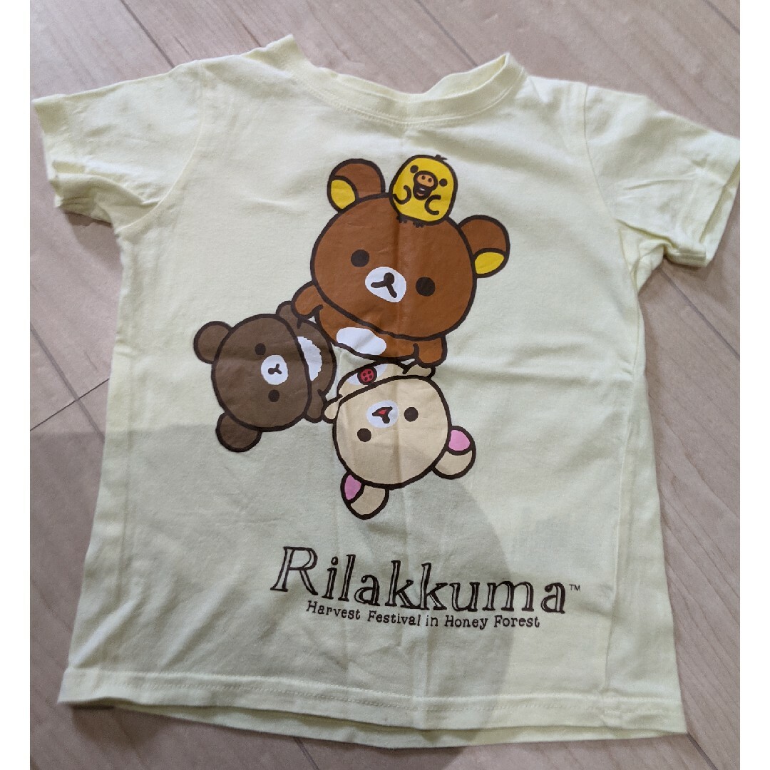 リラックマ(リラックマ)の１００サイズ　リラックマイエローTシャツ キッズ/ベビー/マタニティのキッズ服女の子用(90cm~)(Tシャツ/カットソー)の商品写真