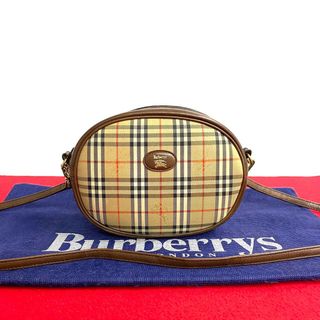 バーバリー(BURBERRY)の極 美品 Burberrys バーバリーズ ノバチェック シャドーホース 総柄 キャンバス レザー ショルダーバッグ サコッシュ ブラウン 16591(ショルダーバッグ)