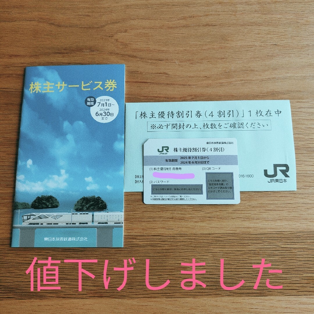 JR東日本株主優待割引券１枚　株主サービス券１冊 チケットの優待券/割引券(その他)の商品写真