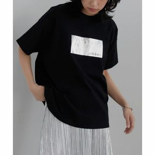 箔プリントTシャツ/ブラック×シルバー(Tシャツ(半袖/袖なし))