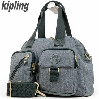 kipling - 未使用 キプリング ショルダーバッグ 2way ブルー グレー デニム調 大容量