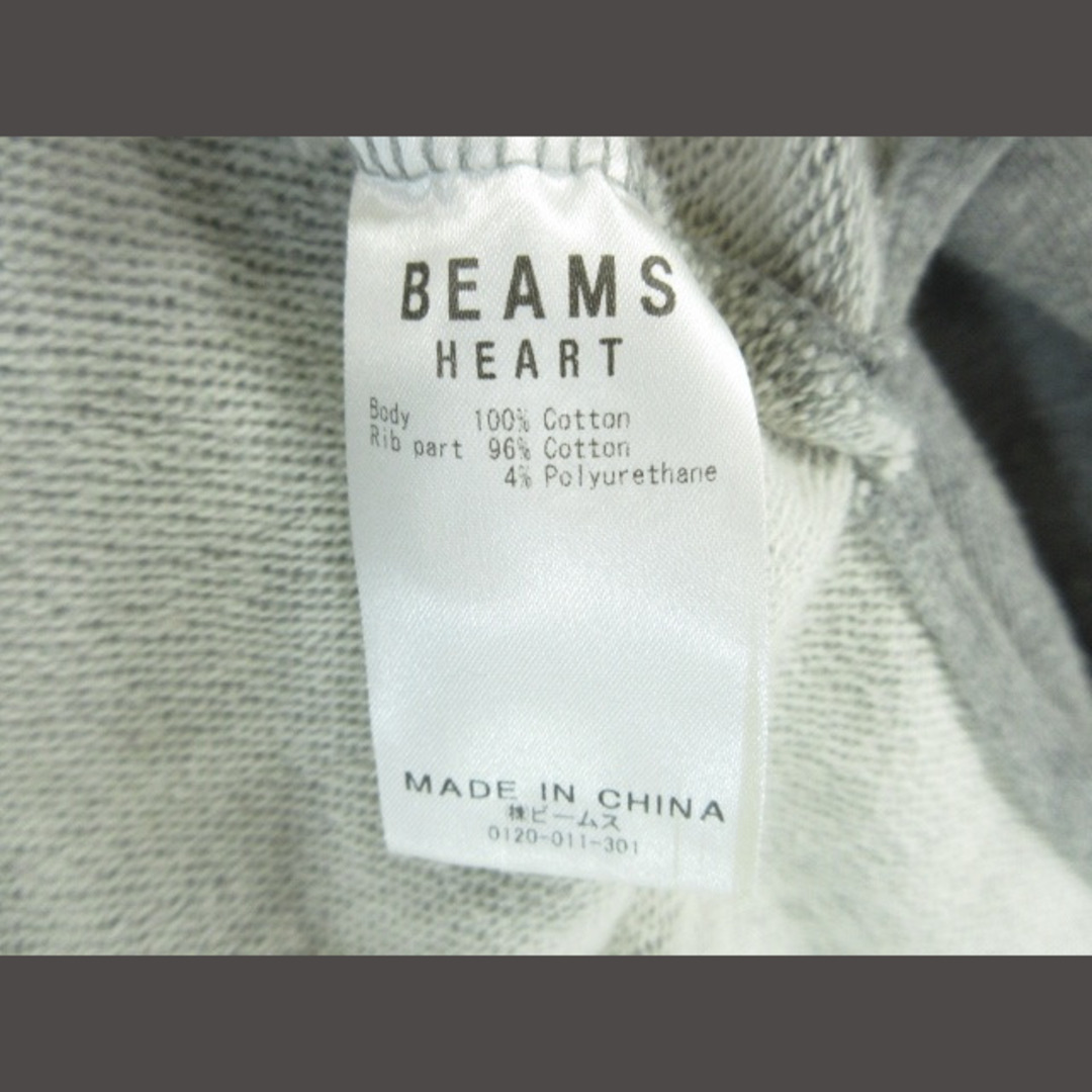 BEAMS HEART パーカー ハーフジップ 長袖 裏毛 スリット グレー  レディースのトップス(パーカー)の商品写真