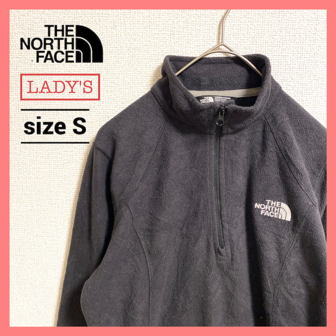 THE NORTH FACE(ザノースフェイス)の90s 古着 ノースフェイス フリース 刺繍ロゴ ハーフジップ レディースS  レディースのジャケット/アウター(その他)の商品写真