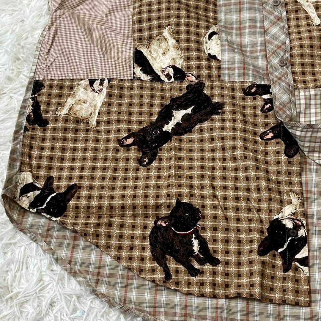 Karl Helmut(カールヘルム)のKarl カールヘルム　フレンチブルドッグ　イヌ　刺繍　パッチワーク　シャツ メンズのトップス(シャツ)の商品写真