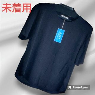 ブラック半袖カットソー　Ｔシャツ(Tシャツ(半袖/袖なし))