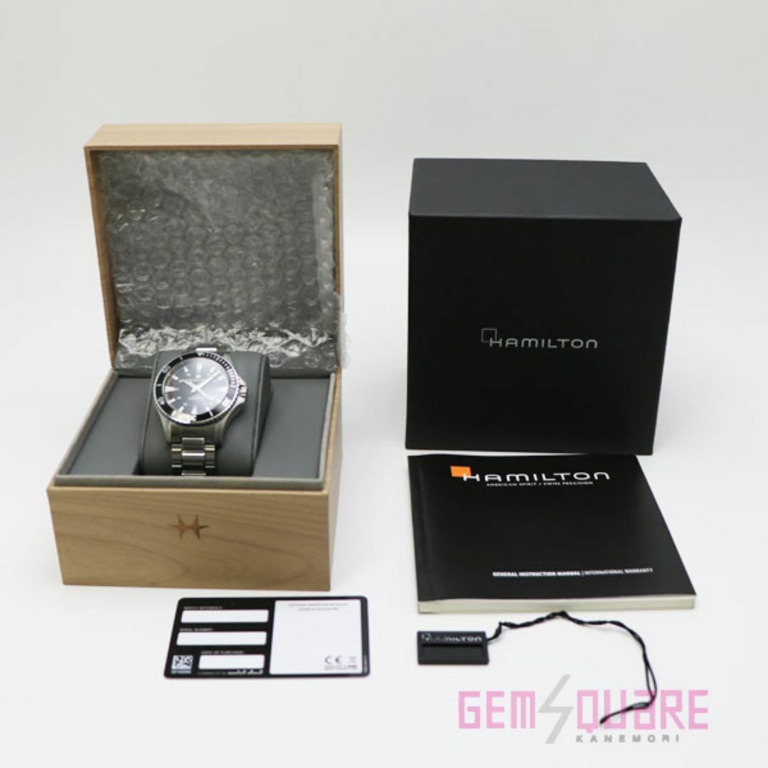 Hamilton(ハミルトン)のハミルトン カーキネイビースキューバ オートマ 腕時計 SS 黒 美品 H82335131 メンズの時計(腕時計(アナログ))の商品写真