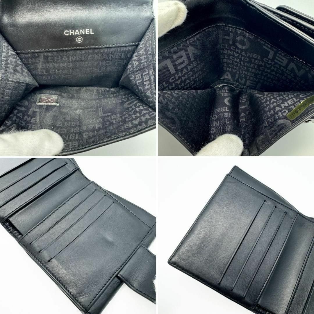 CHANEL(シャネル)のCHANEL シャネル アイコンライン 二つ折り コンパクト 財布 ブラック レディースのファッション小物(財布)の商品写真