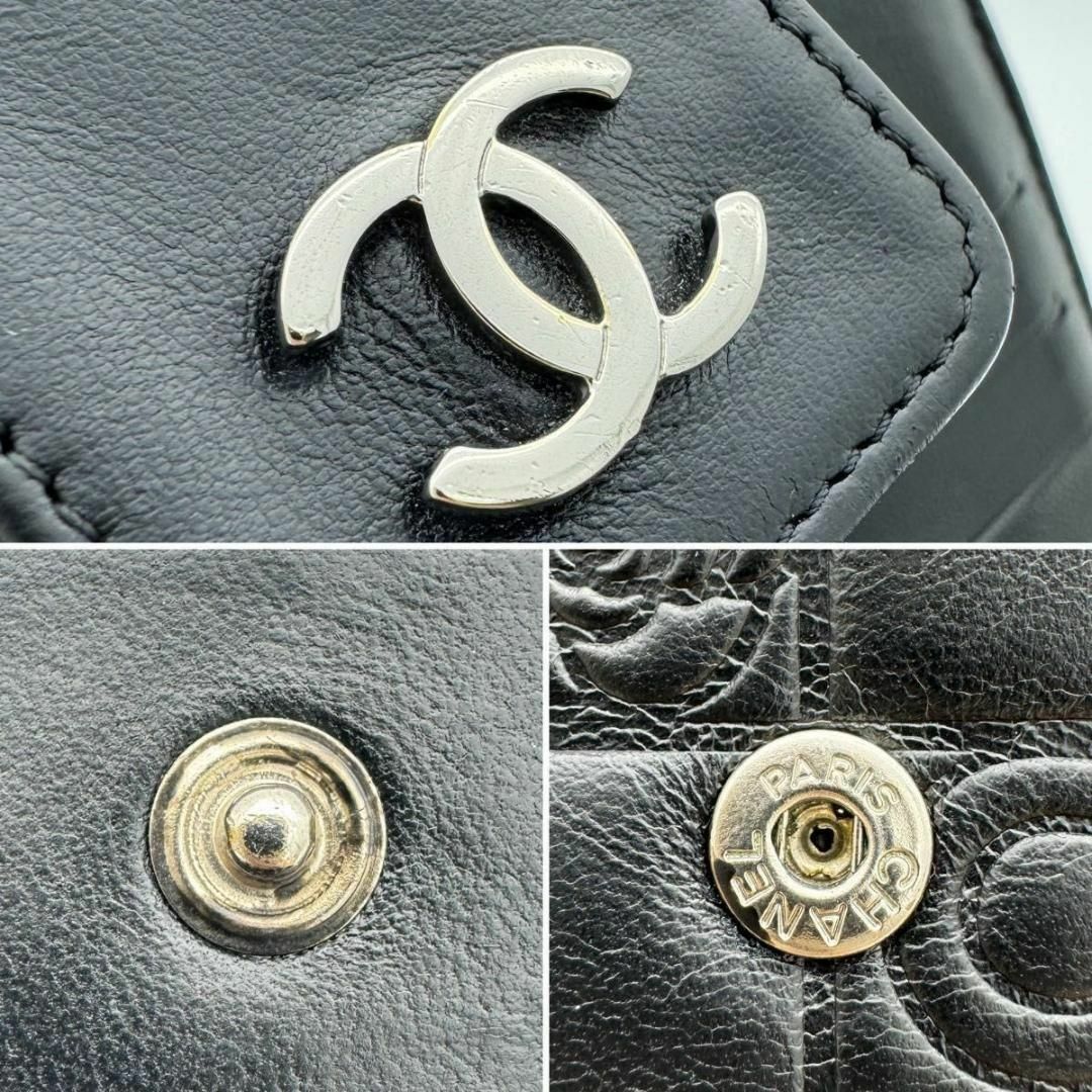 CHANEL(シャネル)のCHANEL シャネル アイコンライン 二つ折り コンパクト 財布 ブラック レディースのファッション小物(財布)の商品写真