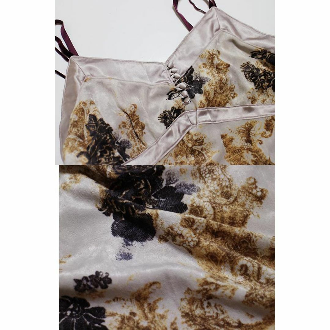 未使用 ワンピース M スモーキーピンク 花柄 ノースリーブ 日本製 フラワー レディースのワンピース(ひざ丈ワンピース)の商品写真