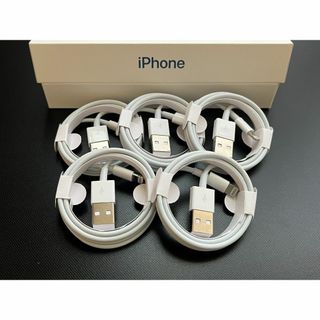 iPhone ライトニングケーブル　５本　充電器　アップル　データ転送　純正品質(バッテリー/充電器)