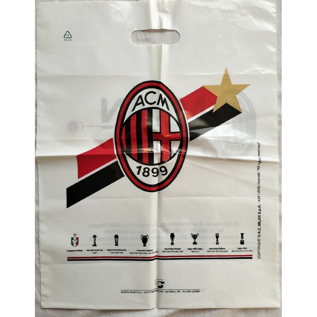 ショップ袋　イタリア　ACミラン　5枚 スポーツ/アウトドアのサッカー/フットサル(その他)の商品写真