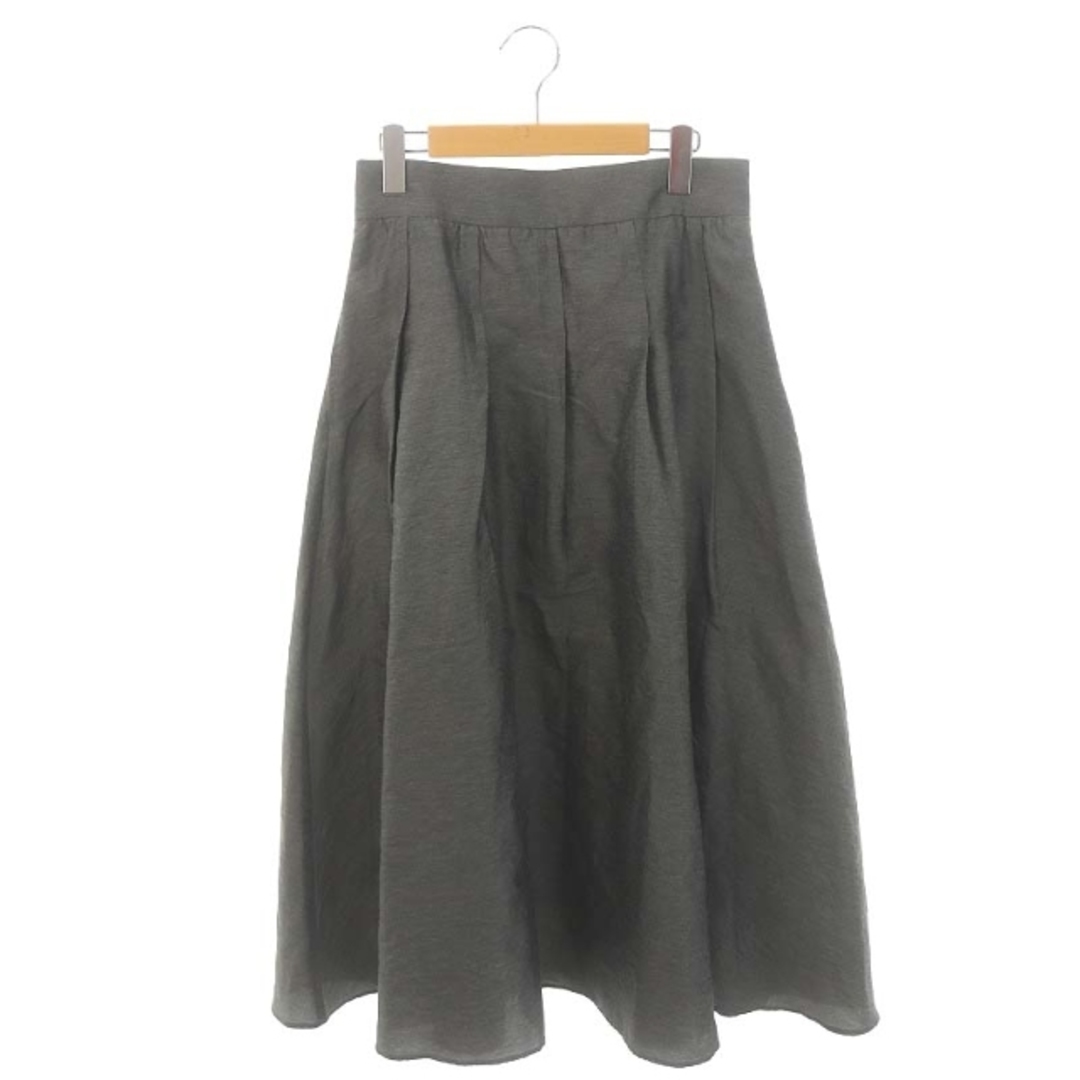 IENA(イエナ)のイエナ デザインシャンタンギャザーフレアスカート ロング 40 グレー レディースのスカート(ロングスカート)の商品写真