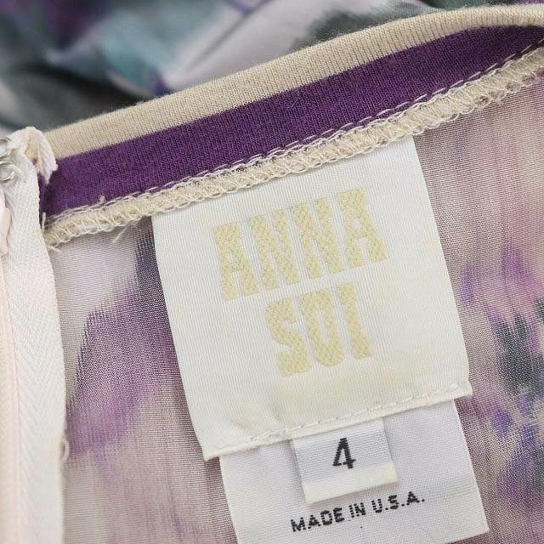 ANNA SUI(アナスイ)のアナスイ フラワーワンピース 膝丈 ノースリーブ 4 マルチカラー レディースのワンピース(ひざ丈ワンピース)の商品写真