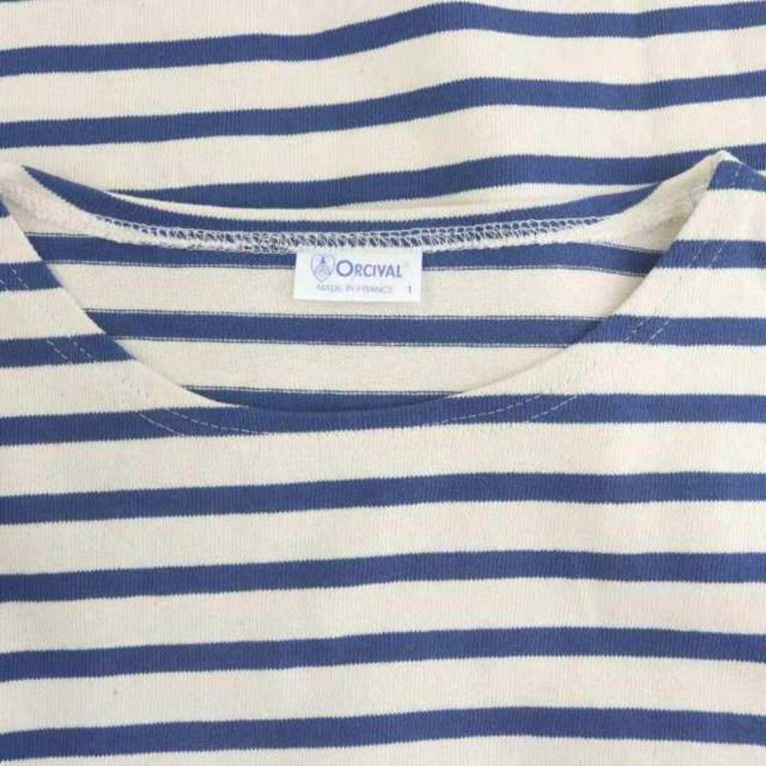ORCIVAL(オーシバル)のオーチバル オーシバル バスクシャツ ボーダー カットソー 長袖 1 M 青 白 レディースのトップス(カットソー(長袖/七分))の商品写真
