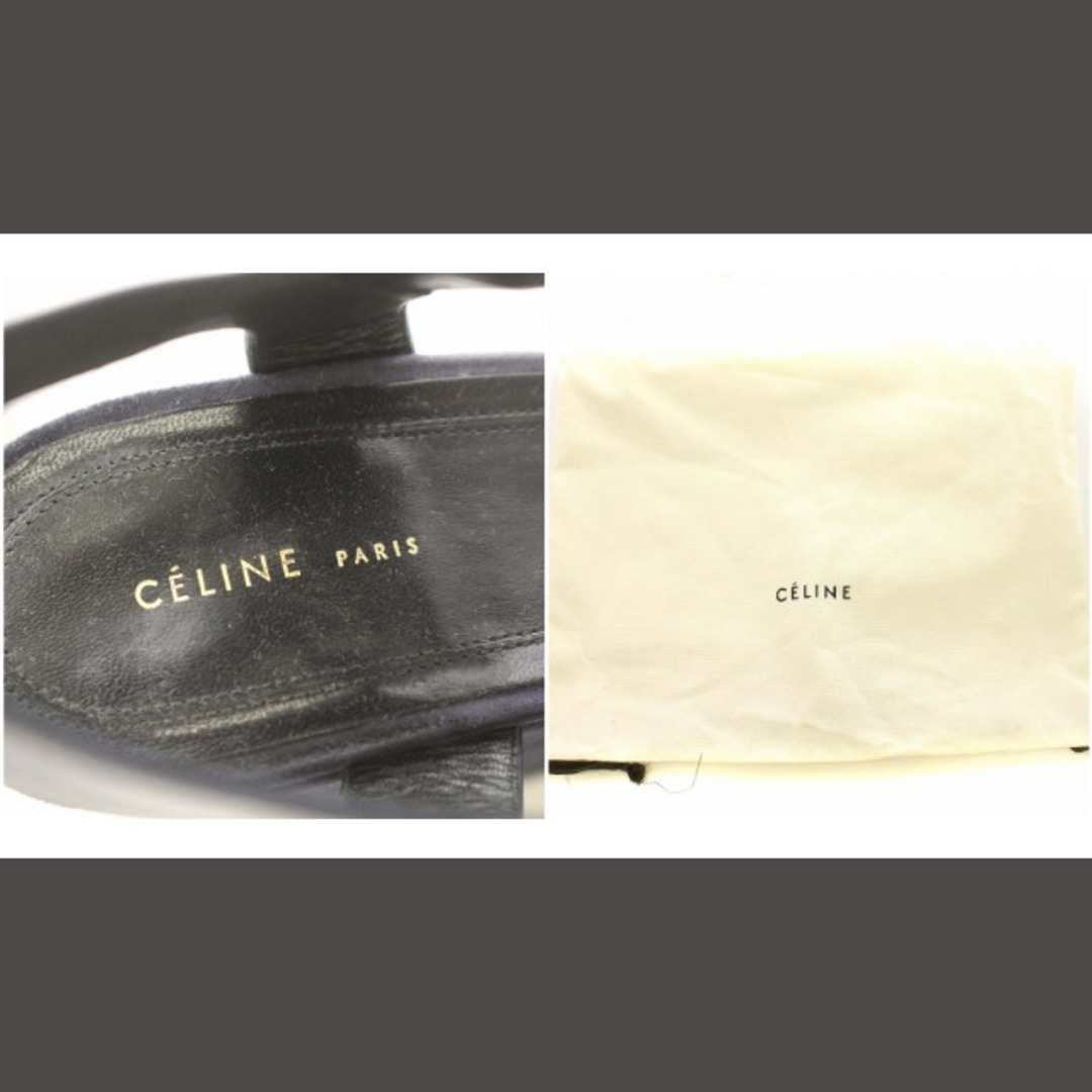 celine(セリーヌ)のセリーヌ CELINE スエード レザー 厚底サンダル 24cm ネイビー レディースの靴/シューズ(サンダル)の商品写真