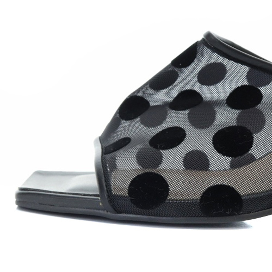 DIANA(ダイアナ)のダイアナ ドット柄 サンダル ミュール スクエアトゥ XL 25cm 黒 レディースの靴/シューズ(サンダル)の商品写真