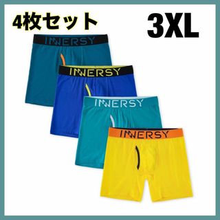 ボクサーパンツ 4枚セット メンズ 下着 前開き 3XL 綿　吸水速乾(ボクサーパンツ)