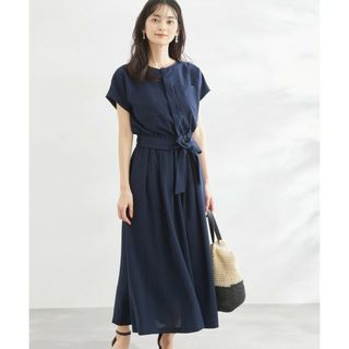 ロペピクニック(Rope' Picnic)のロペピクニック　タックスカートワンピース　新品　ネイビー(ロングワンピース/マキシワンピース)