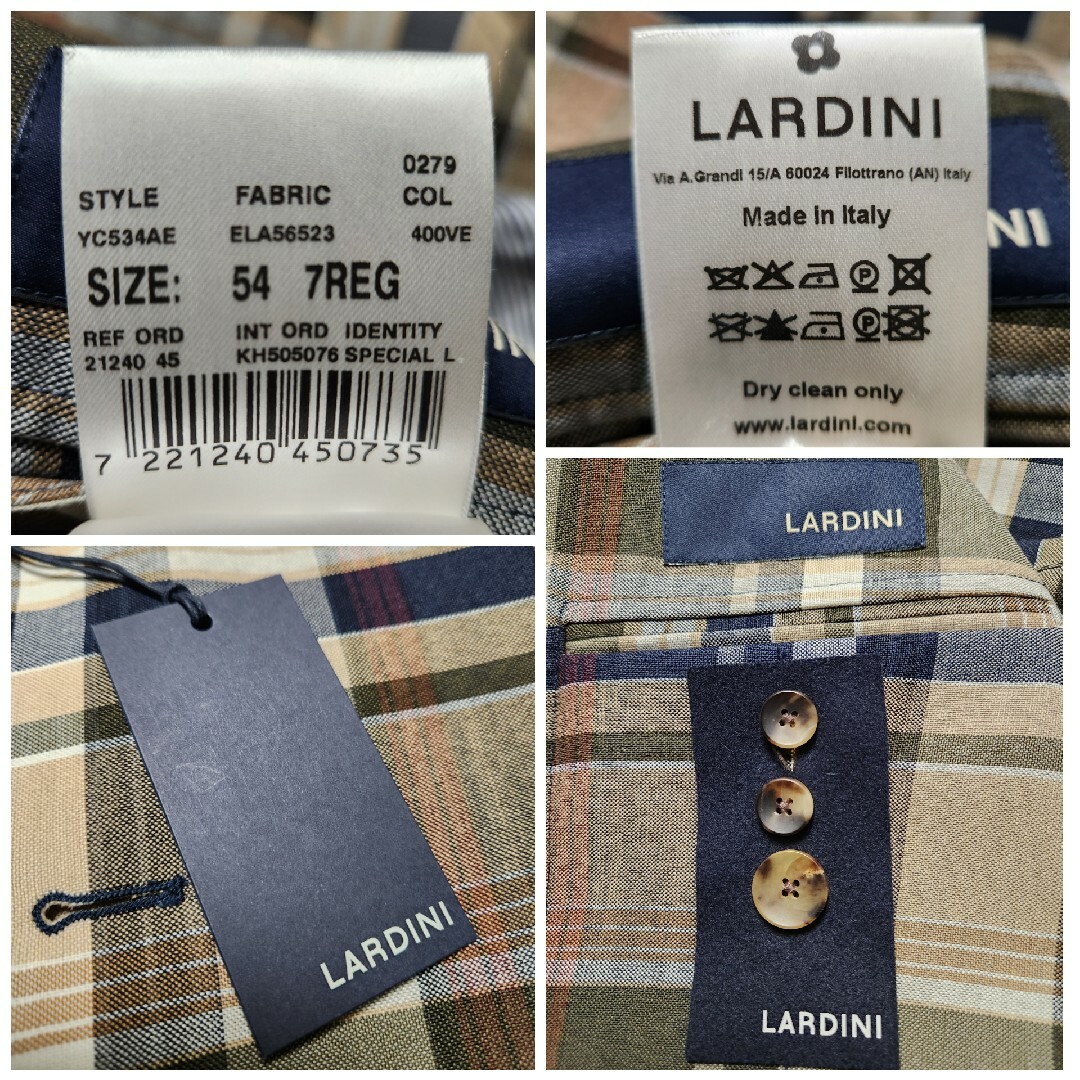 LARDINI(ラルディーニ)の【新品未使用品】ラルディーニ　2Bテーラードジャケット　茶系　54　春夏 メンズのジャケット/アウター(テーラードジャケット)の商品写真