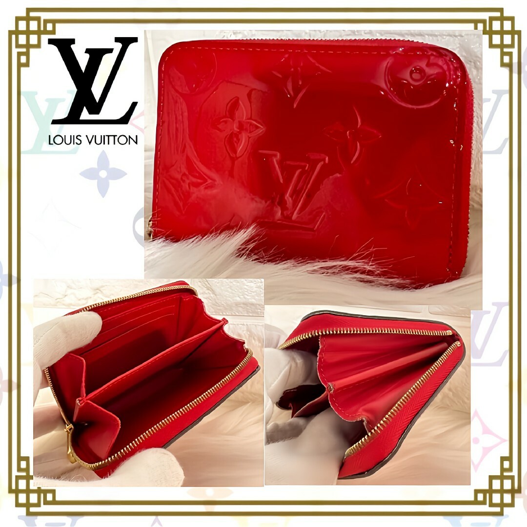 LOUIS VUITTON(ルイヴィトン)のルイヴィトン コインパース ヴェルニ ジッピー スリーズ 財布 レッド 赤 レディースのファッション小物(財布)の商品写真