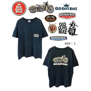 OLD GUYS RULE　Tシャツ　L　黒　USA古着(Tシャツ/カットソー(半袖/袖なし))