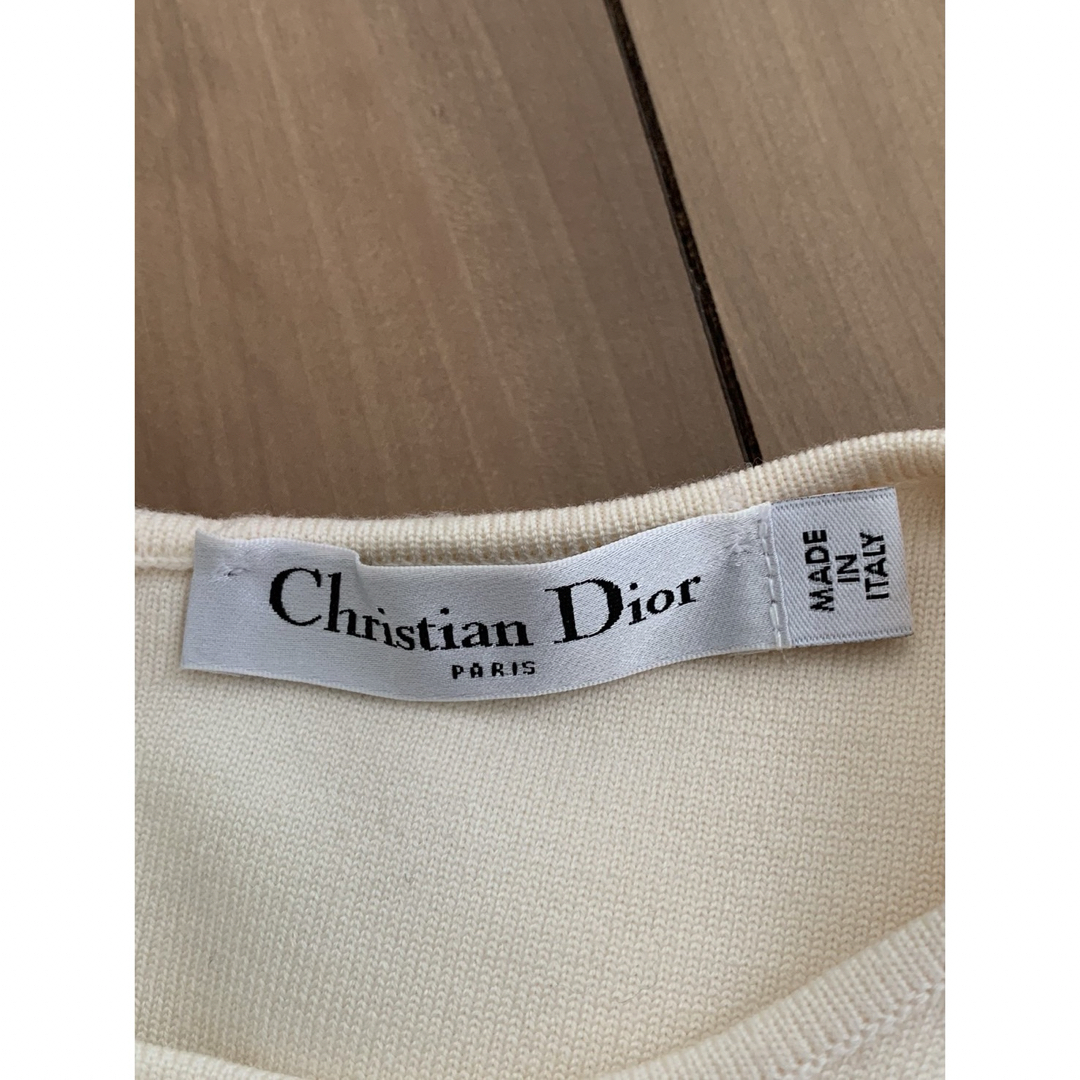 Christian Dior(クリスチャンディオール)のChristian Dior ウールニットノースリーブワンピース フローラル レディースのワンピース(ロングワンピース/マキシワンピース)の商品写真