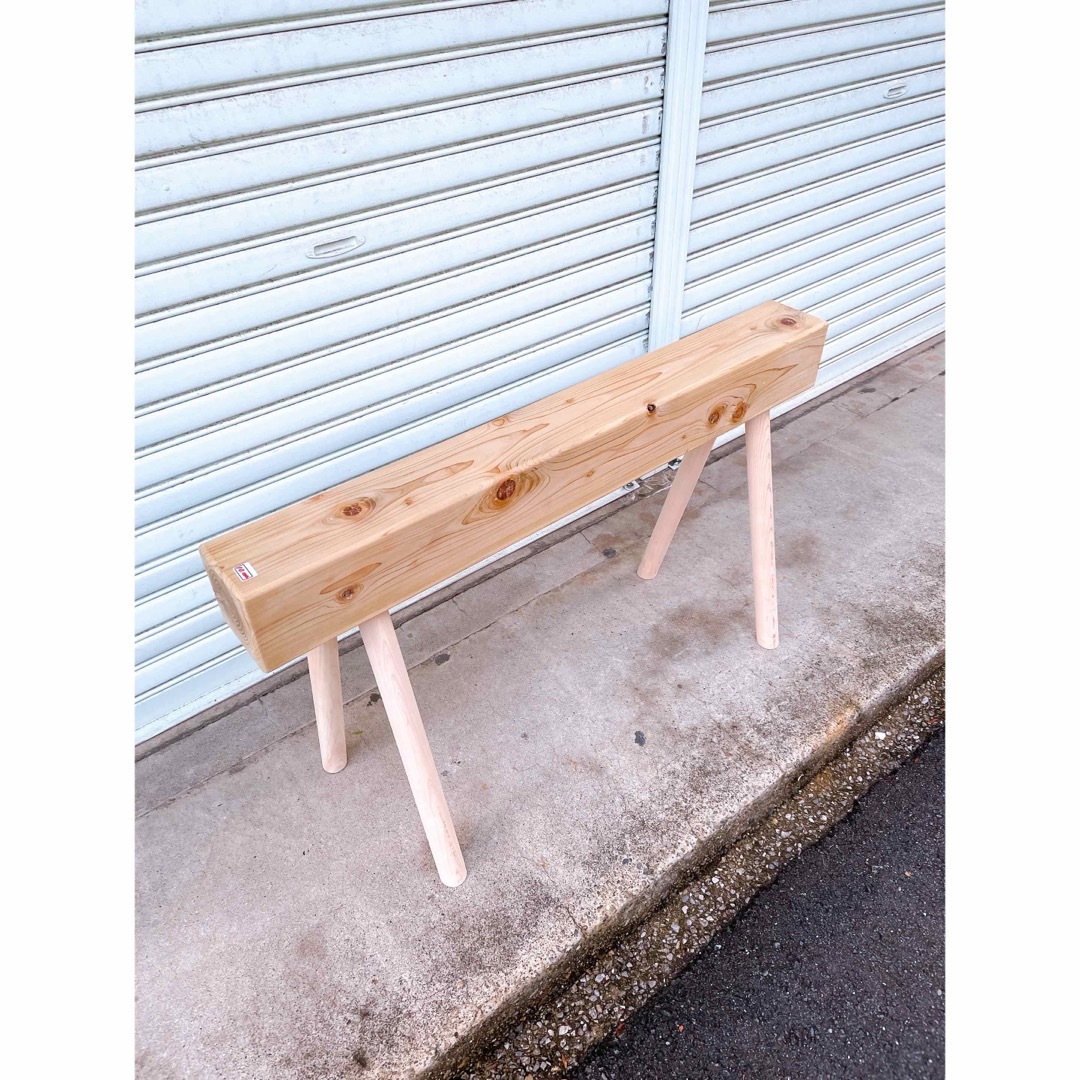 天然木製ベンチ インテリア/住まい/日用品の椅子/チェア(スツール)の商品写真