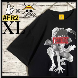 エフアールツー(#FR2)の【即完売モデル】FR2 ワンピース コラボ ビッグロゴ ルフィ Tシャツ 希少(Tシャツ/カットソー(半袖/袖なし))